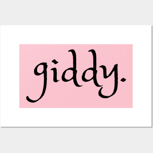 Giddy- a word design for those who like words and stuff Posters and Art